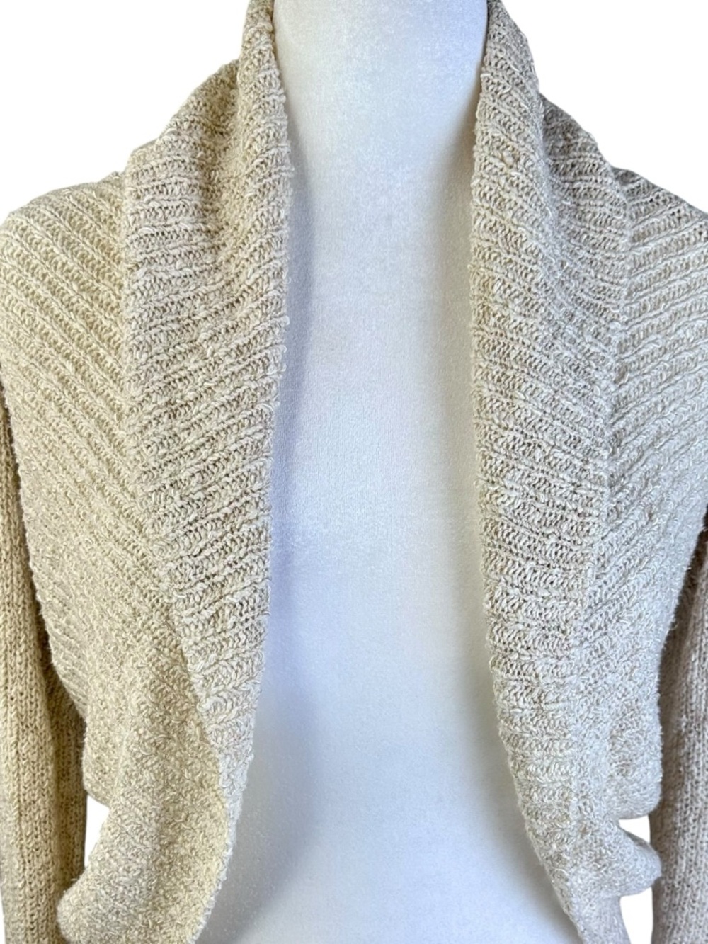 WHBM Cropped Open-Front Shawl Cardigan Size M - Picture 4 of 12